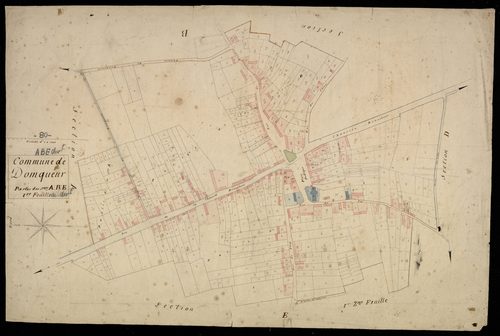 Plan du cadastre napoléonien - Domqueur : A, B et E dévelopement