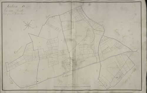 Plan du cadastre napoléonien - Domqueur (Dompqueur) : Petits Prez (Aux), D1