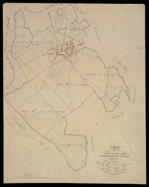 Plan du cadastre napoléonien - Domvast : tableau d'assemblage