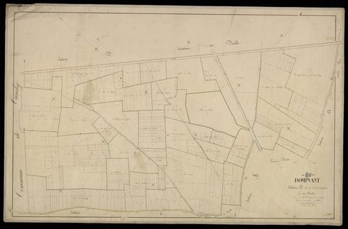Plan du cadastre napoléonien - Domvast : Chemin des Chauffours (Le), D