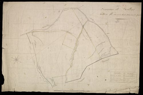 Plan du cadastre napoléonien - Doullens : Route d'Amiens (La), K2