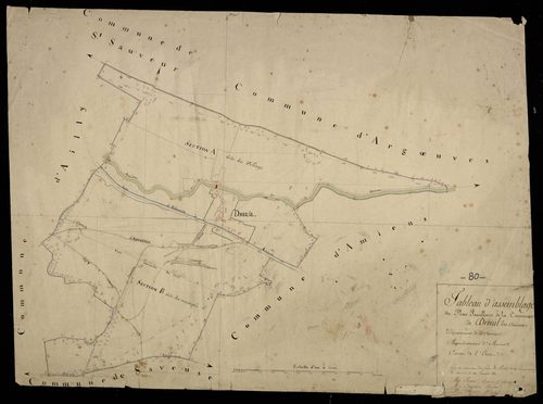 Plan du cadastre napoléonien - Dreuil-Les-Amiens (Dreuil les Amiens) : tableau d'assemblage