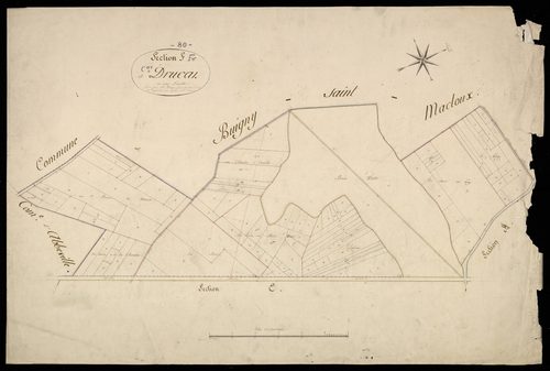Plan du cadastre napoléonien - Drucat : F