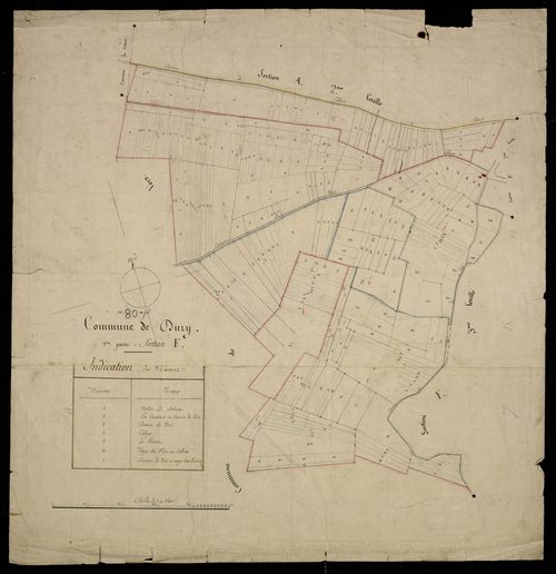 Plan du cadastre napoléonien - Dury : F1
