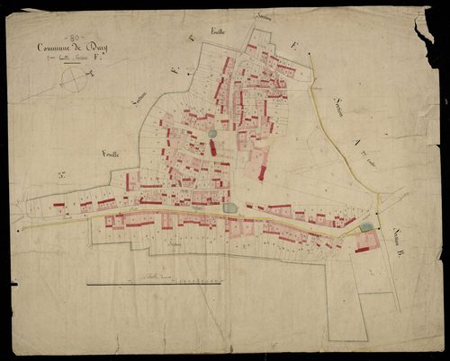 Plan du cadastre napoléonien - Dury : E2 et F2