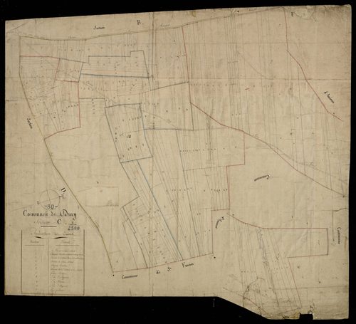 Plan du cadastre napoléonien - Dury : C
