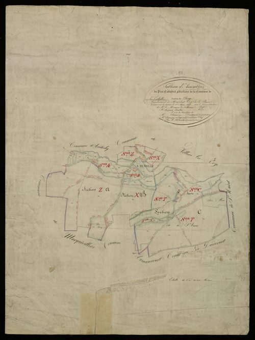 Plan du cadastre napoléonien - Echelle-Saint-Aurin (L') (L'Echelle) : tableau d'assemblage