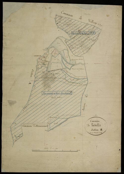 Plan du cadastre napoléonien - Echelle-Saint-Aurin (L') (Léchelle) : B