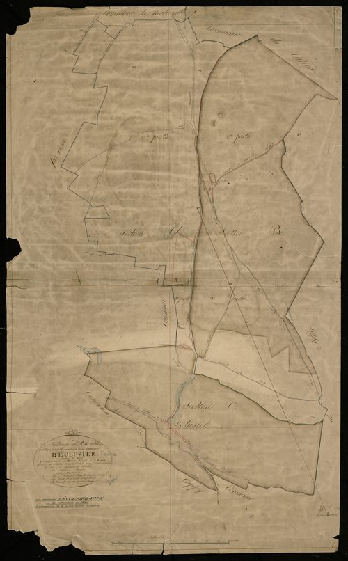 Plan du cadastre napoléonien - Eclusier-Vaux (Eclusier) : tableau d'assemblage