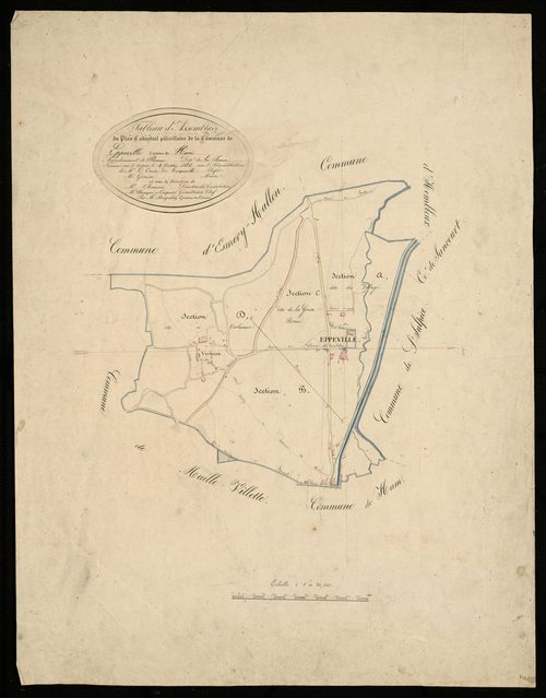 Plan du cadastre napoléonien - Eppeville : tableau d'assemblage