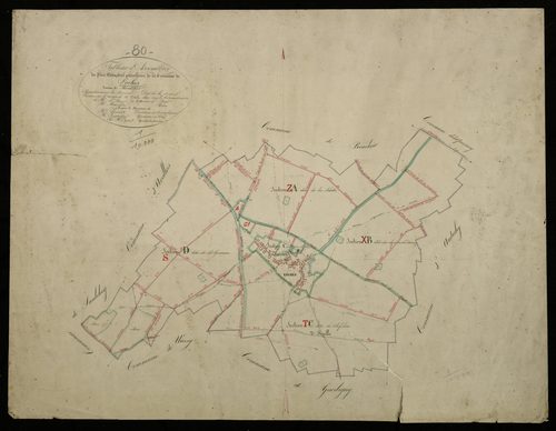 Plan du cadastre napoléonien - Erches : tableau d'assemblage