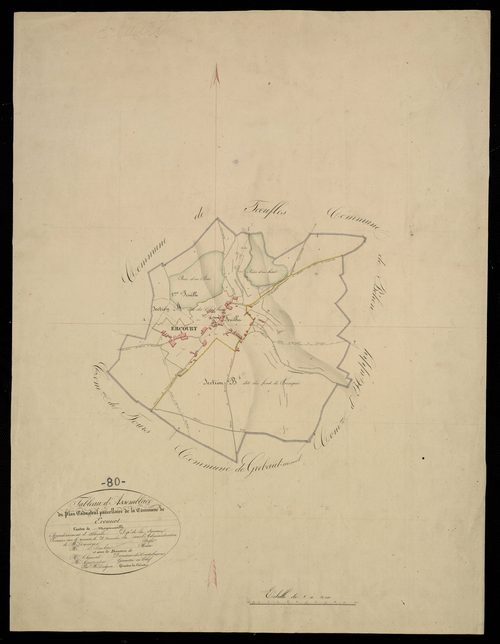 Plan du cadastre napoléonien - Ercourt : tableau d'assemblage