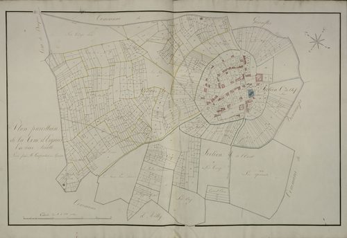 Plan du cadastre napoléonien - Ergnies : Ouest (L') ; Nord (Le) ; Chef Lieu (Le), A, B et C