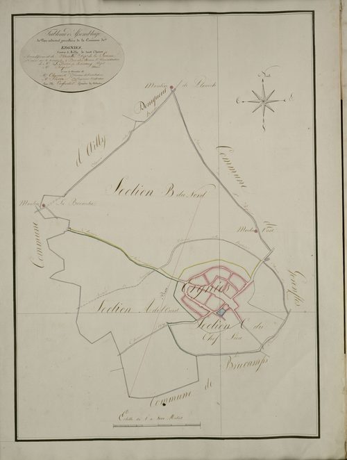 Plan du cadastre napoléonien - Ergnies : tableau d'assemblage