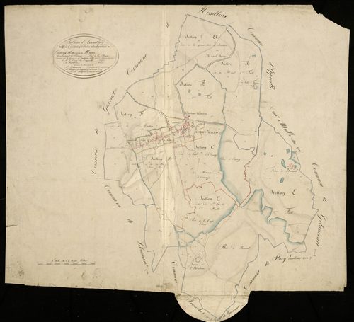 Plan du cadastre napoléonien - Esmery-Hallon : tableau d'assemblage