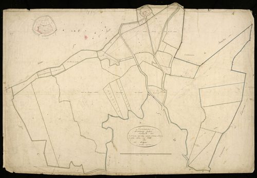 Plan du cadastre napoléonien - Esmery-Hallon : Saint-Nicolas ; Bois d'Offoy (Le) ; Bois d'Epeville (Le) ; Bois d'Esmery (Le) ; Bois de Bonneuil (Le), E1 et partie développée de E1