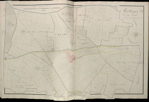 Plan du cadastre napoléonien - Atlas cantonal - Estrees-Deniecourt (Estrées) : D et E