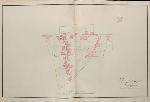 Plan du cadastre napoléonien - Atlas cantonal - Estrees-Deniecourt (Estrées) : Deniecourt, D et E développées