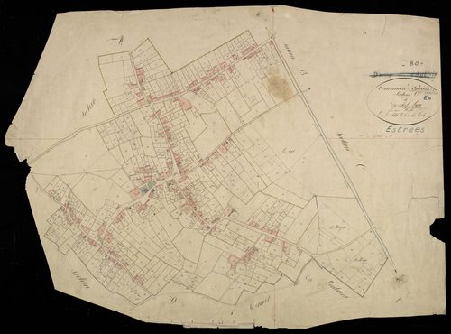 Plan du cadastre napoléonien - Estrees-Les-Crecy (Estrées) : Chef-lieu (Le), E