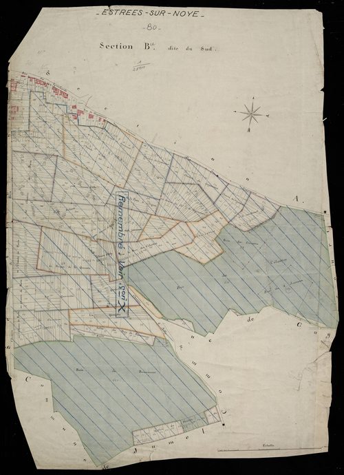 Plan du cadastre napoléonien - Estrees-sur-Noye (Estrées) : Sud (Le), B