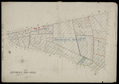 Plan du cadastre napoléonien - Estrees-sur-Noye (Estrées) : Ouest (L'), C
