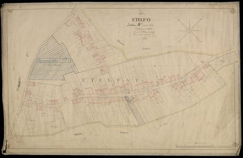 Plan du cadastre napoléonien - Etelfay : Chef-lieu (Le), B2 (correspond au développement d'une partie de B1)