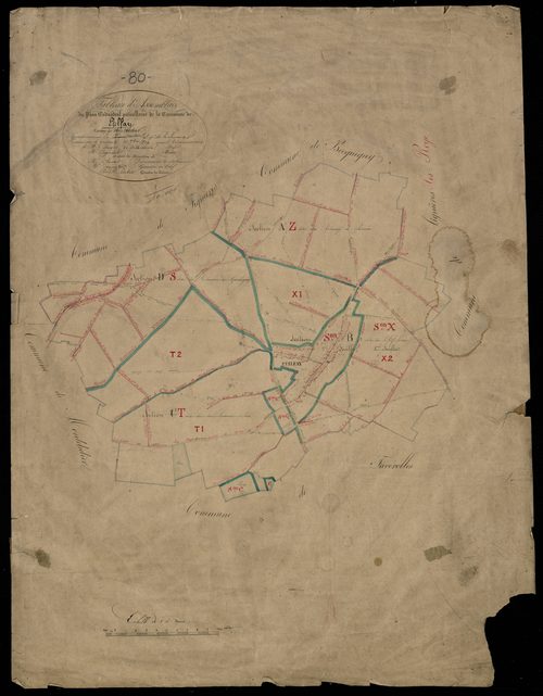 Plan du cadastre napoléonien - Etelfay : tableau d'assemblage