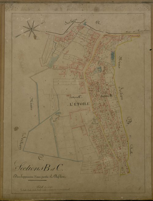Plan du cadastre napoléonien - Etoile (L') : Chef-lieu (une partie du), B et C développées