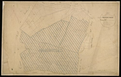 Plan du cadastre napoléonien - Etricourt-Manancourt (Manancourt) : Hameau d'Etricourt (Le), D1