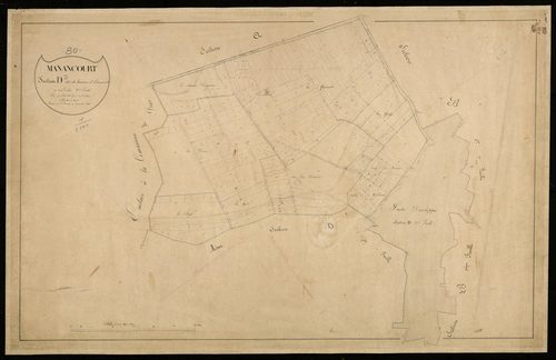 Plan du cadastre napoléonien - Etricourt-Manancourt (Manancourt) : Hameau d'Etricourt (Le), D3