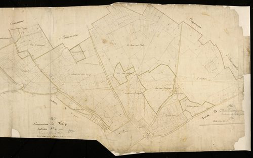 Plan du cadastre napoléonien - Falvy : Fosse aux Chats (La), A1 et A2