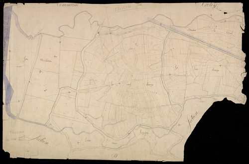 Plan du cadastre napoléonien - Favieres : Neuf Champ (Le) ; Molières (Les), E