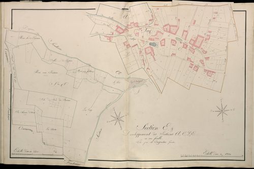 Plan du cadastre napoléonien - Atlas cantonal - Fay : E et sectionc A, C, D et E développées