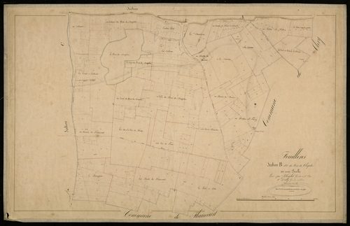 Plan du cadastre napoléonien - Feuilleres : Bois du Chapitre (Le), B