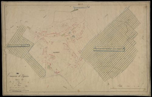Plan du cadastre napoléonien - Fignieres : Village (Le), B2 (correspond au développement d'une partie de B1)