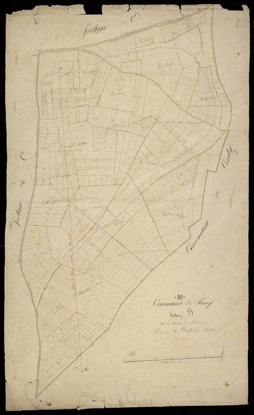 Plan du cadastre napoléonien - Fleury : Chemin de Monsures (Le), B