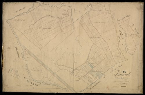 Plan du cadastre napoléonien - Flixecourt : Sections (Les), D