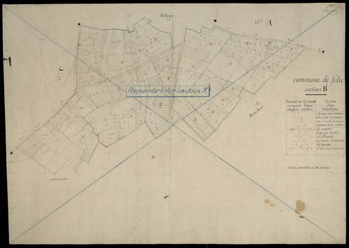 Plan du cadastre napoléonien - Folies (Folie) : B