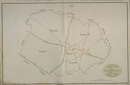 Plan du cadastre napoléonien - Folies (Follie) : tableau d'assemblage