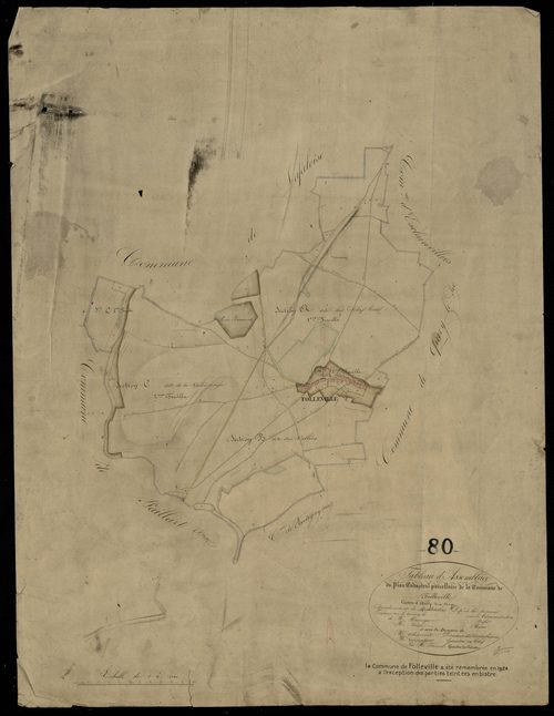 Plan du cadastre napoléonien - Folleville : tableau d'assemblage