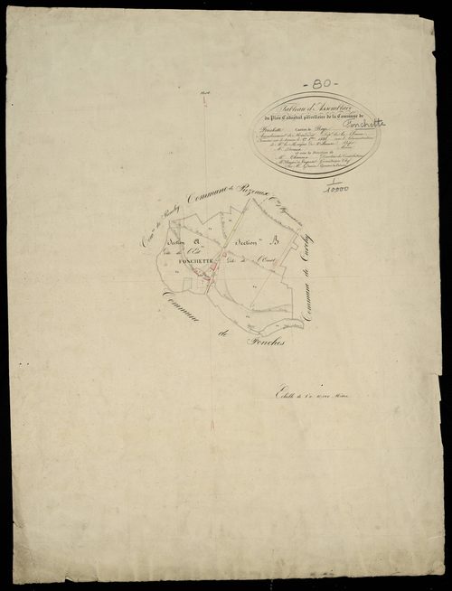 Plan du cadastre napoléonien - Fonches-Fonchette (Fonchette) : tableau d'assemblage