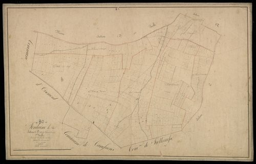 Plan du cadastre napoléonien - Fontaine-le-Sec (Fontaine le Sec) : Chemin d'Oisement (Le), D2