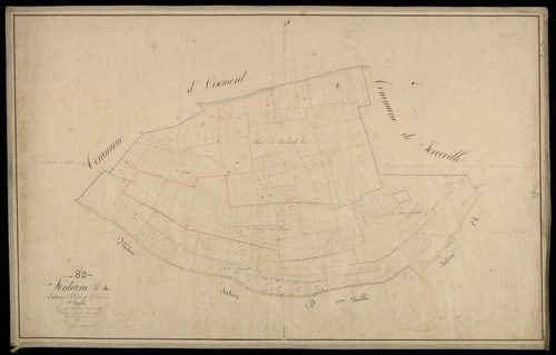 Plan du cadastre napoléonien - Fontaine-le-Sec (Fontaine le Sec) : Chemin d'Oisement (Le), D1