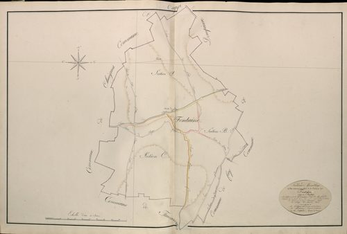 Plan du cadastre napoléonien - Atlas cantonal - Fontaine-Les-Cappy (Fontaine) : tableau d'assemblage