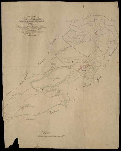 Plan du cadastre napoléonien - Fontaine-sous-Montdidier (Fontaine) : tableau d'assemblage