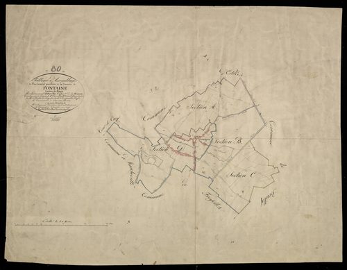 Plan du cadastre napoléonien - Fontaine-sur-Maye (Fontaine) : tableau d'assemblage