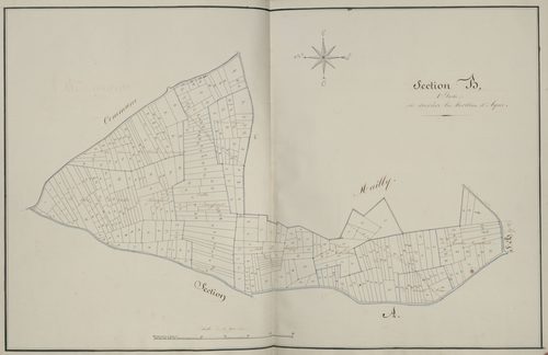 Plan du cadastre napoléonien - Atlas cantonal - Forceville : Derrière les Jardins d'Aque, B1