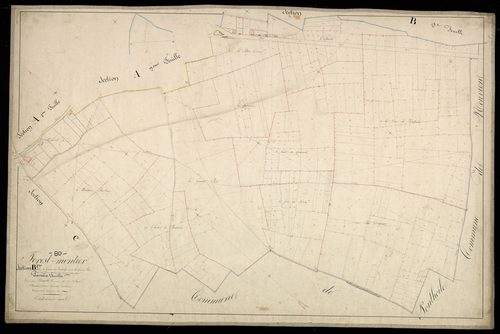 Plan du cadastre napoléonien - Forest-Montier : Voie de Ponthoile (La) ; Grande Pièce (La) ; Bois de Forest Montier (Le), B1