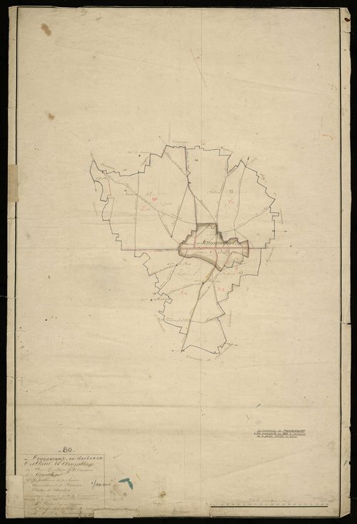 Plan du cadastre napoléonien - Foucaucourt-en-Santerre (Faucaucourt) : tableau d'assemblage