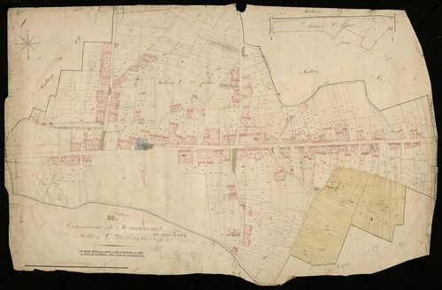 Plan du cadastre napoléonien - Foucaucourt-en-Santerre (Foucaucourt) : Chef-lieu (Le), C1 et C2